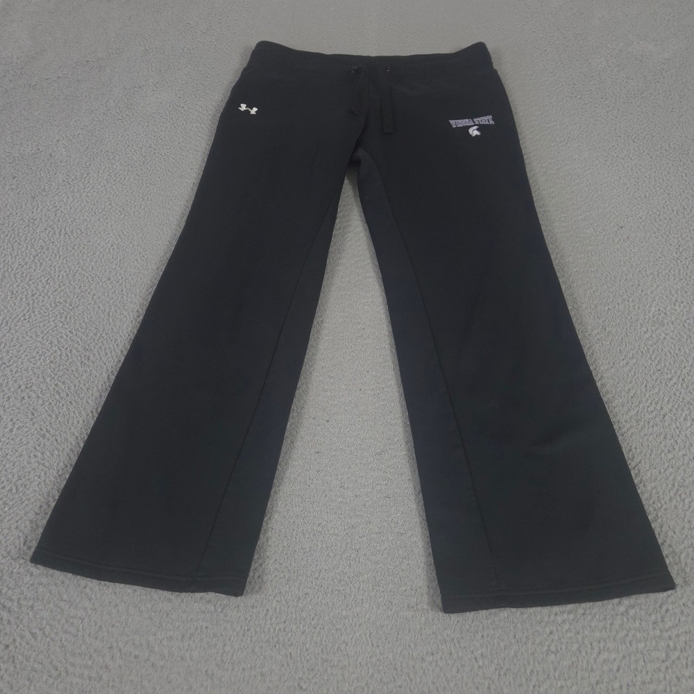 Under Armour Sweatpants Womens Medium Black Winona State Wide Leg Fleece Logo